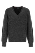 Charcoal stretch alpaca blend sweater 1