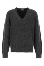 Charcoal stretch alpaca blend sweater 1