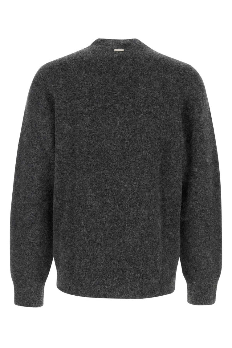 Charcoal stretch alpaca blend sweater 2