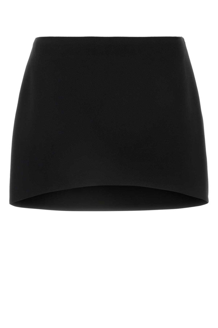 Black wool mini skirt 1