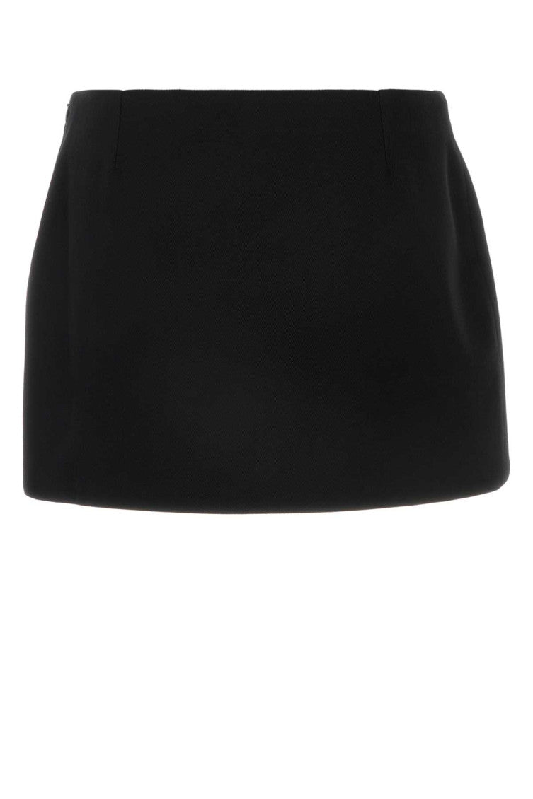 Black wool mini skirt 2