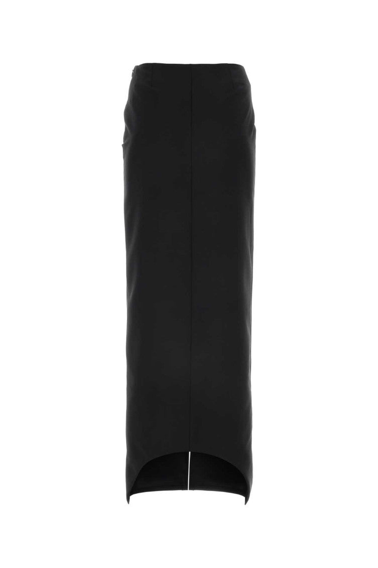 Black Front-Slit Maxi Skirt 2