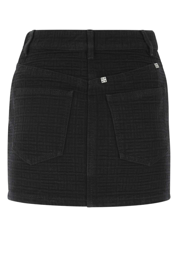 Black denim mini skirt  2