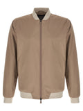 Beige Zip-Up Bomber Jacket 1