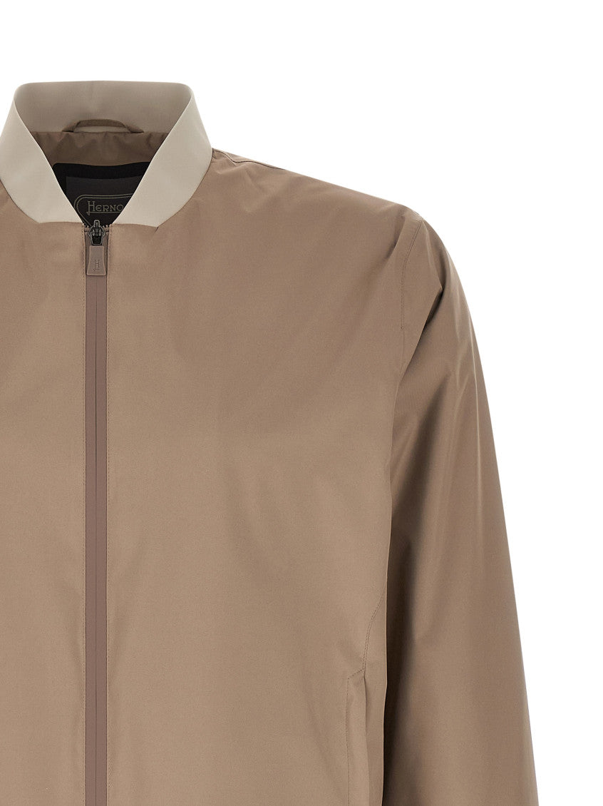 Beige Zip-Up Bomber Jacket 3