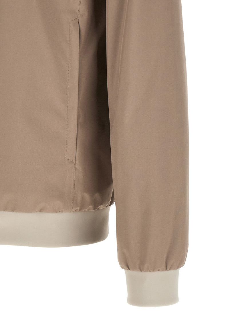 Beige Zip-Up Bomber Jacket 4