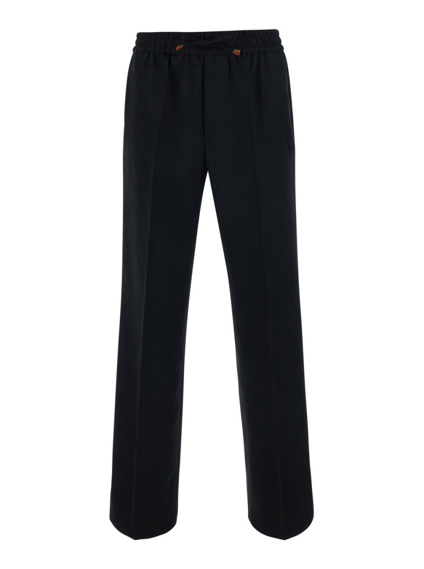 Black Relaxed Drawstring Pants 1
