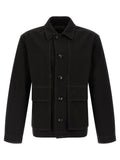 Black Solid Shirt Jacket 1