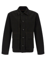 Black Solid Shirt Jacket 1