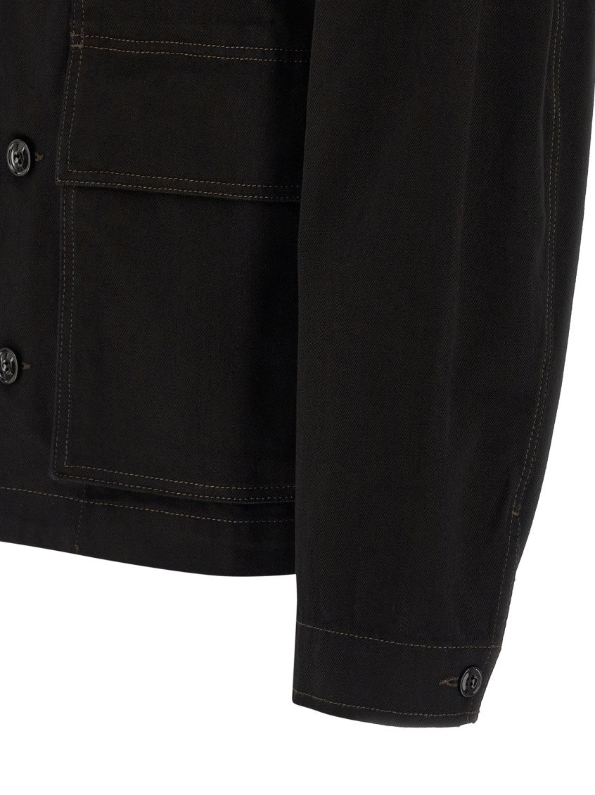 Black Solid Shirt Jacket 4