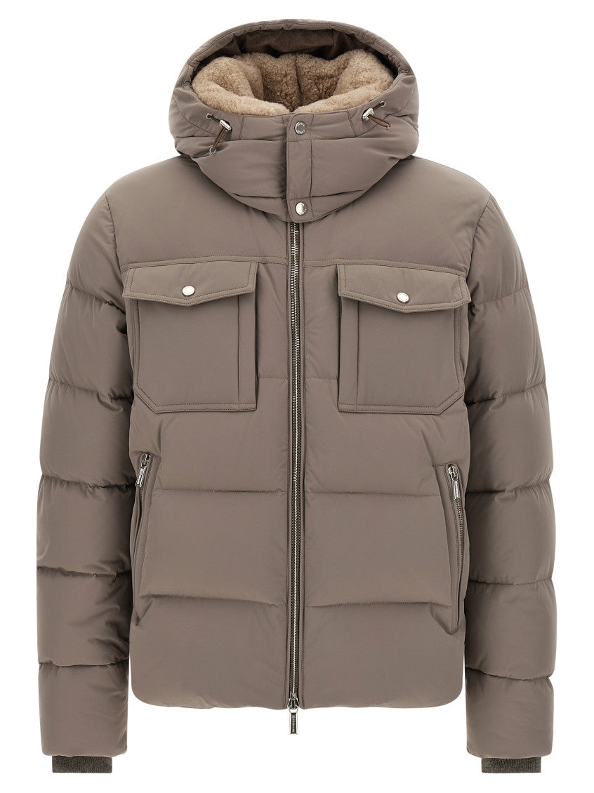 Grey Quilted Hood Jacket 1