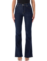 Dark Blue Flared High Rise Jeans 1