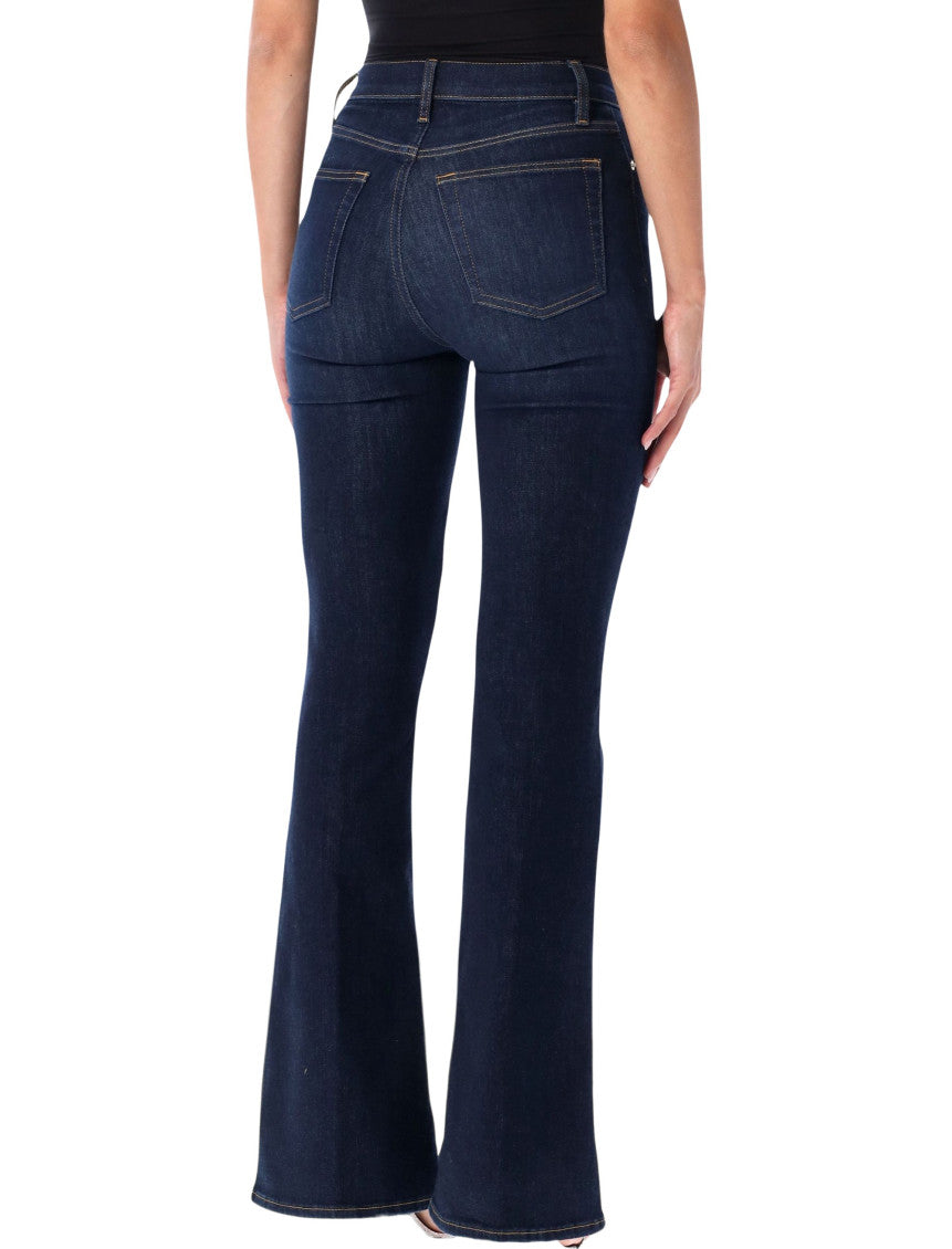 Dark Blue Flared High Rise Jeans 2