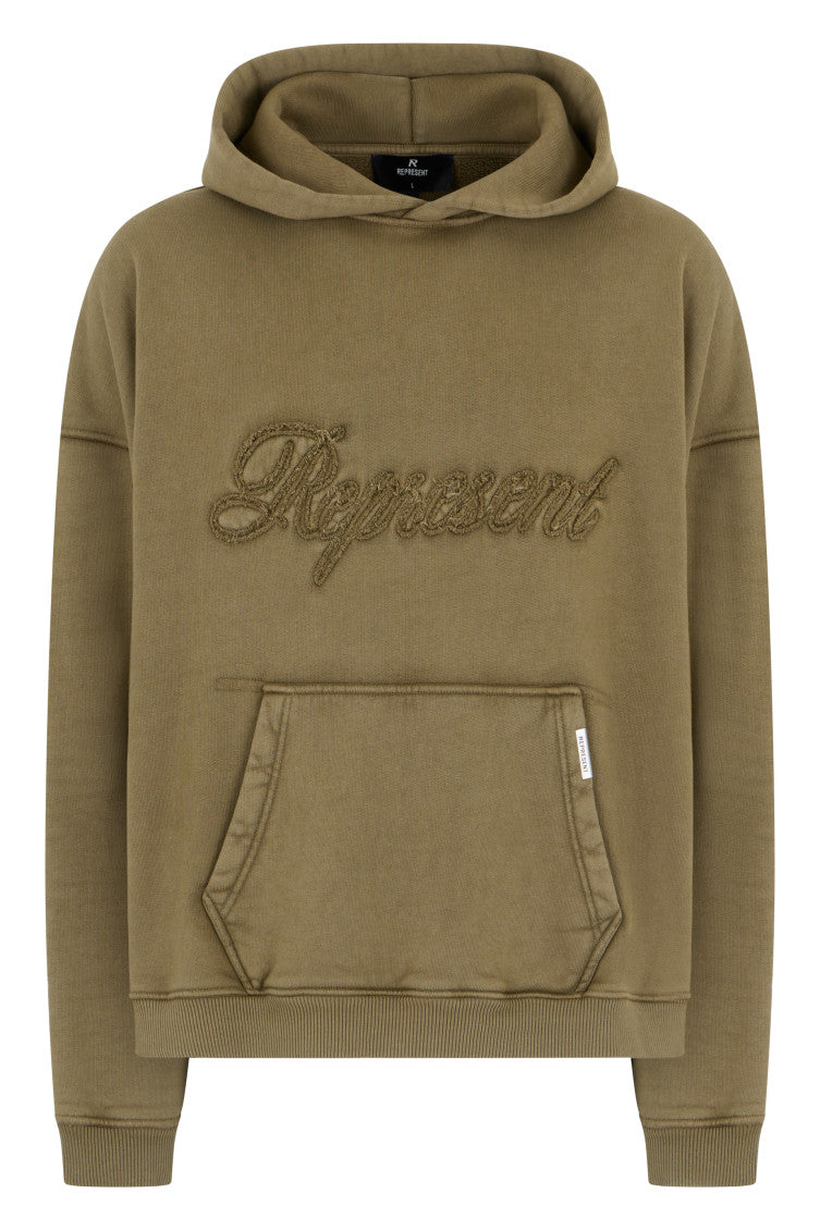 Khaki Embroidered Logo Hoodie 1