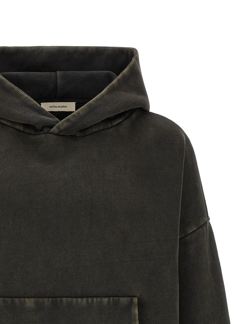 Black Relaxed Solid Hoodie 3