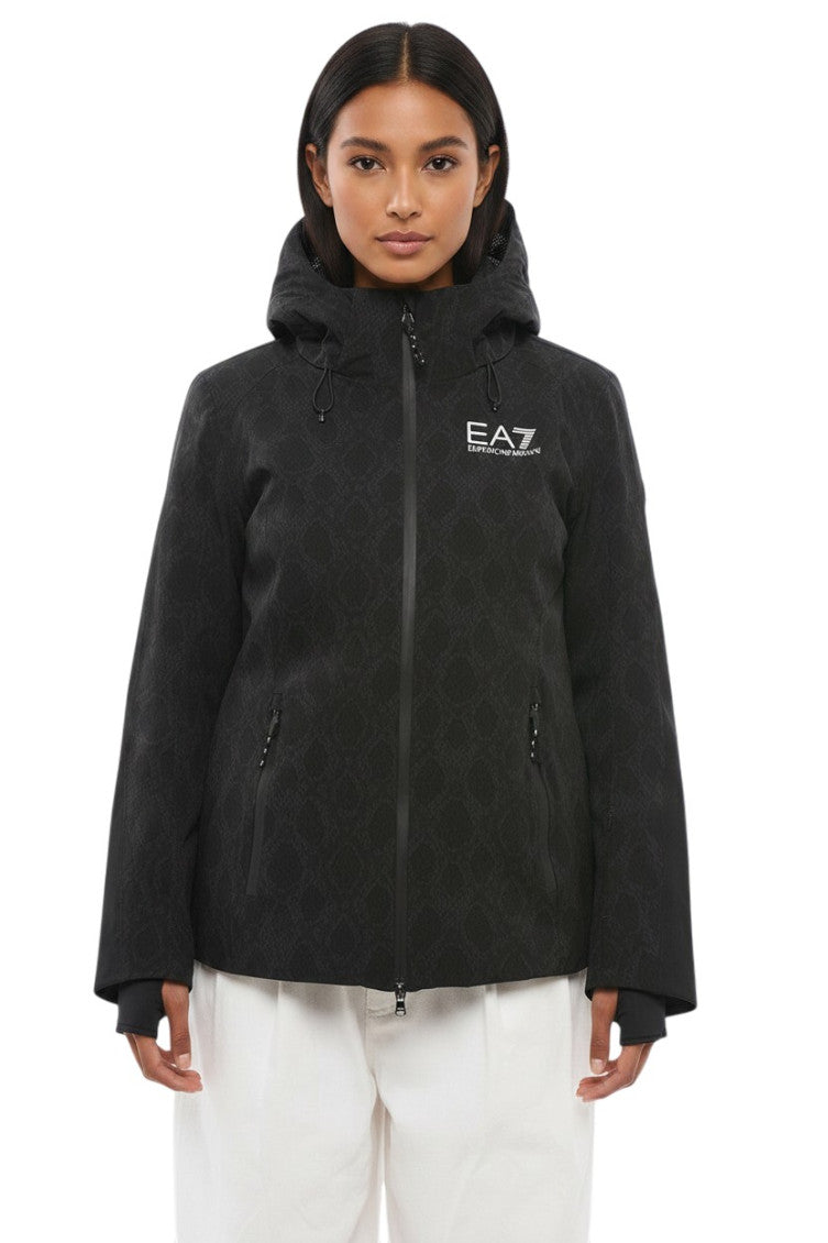 Black Logo Hood Jacket 1