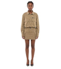 Beige Shirt Collar Mini Dress 1