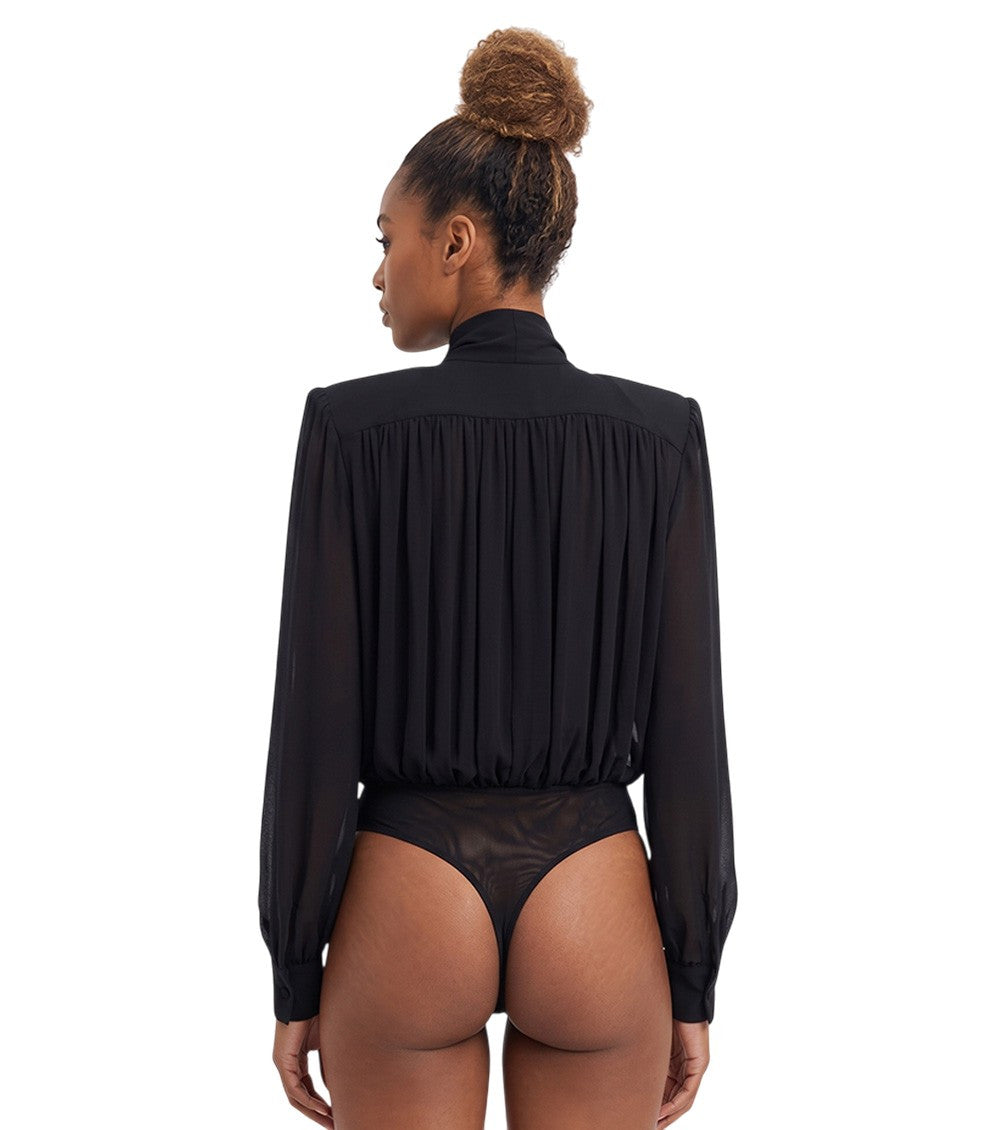 Black Slim Solid Body Shirt 3