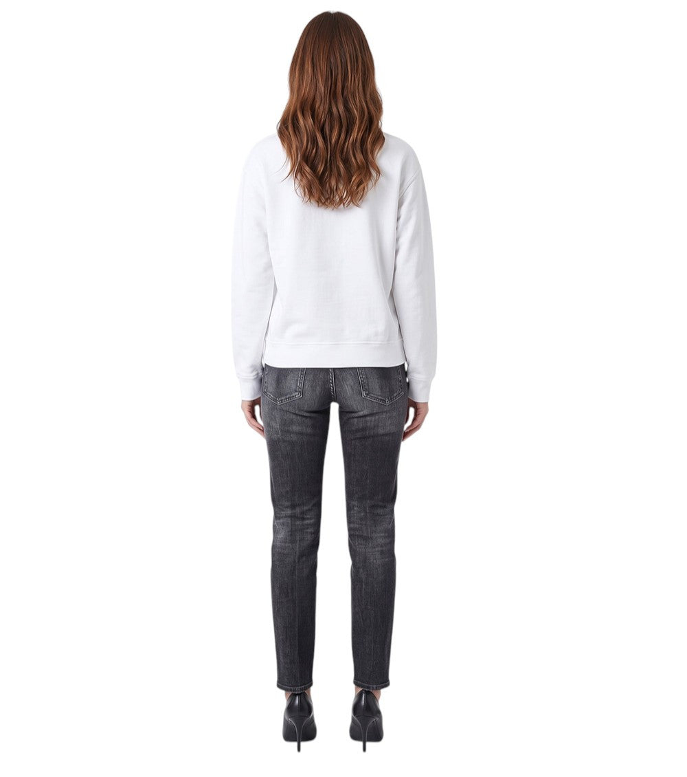 White Graphic Crew Neck Sweatshirt 2