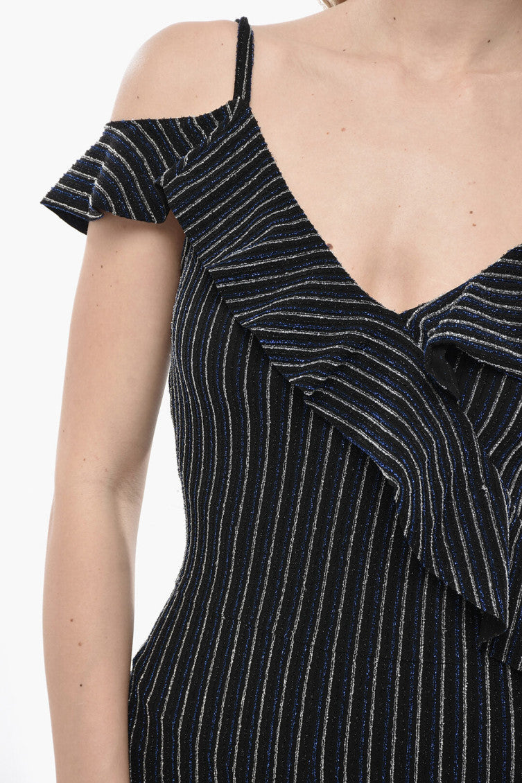 Black Stripes V Neck Jumpsuit 3