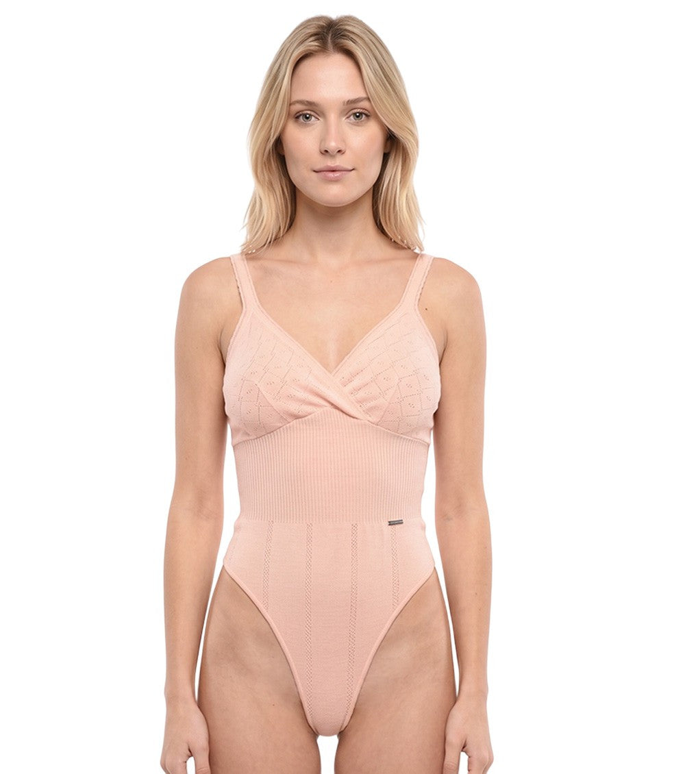 Pink Textured Swimwear 1