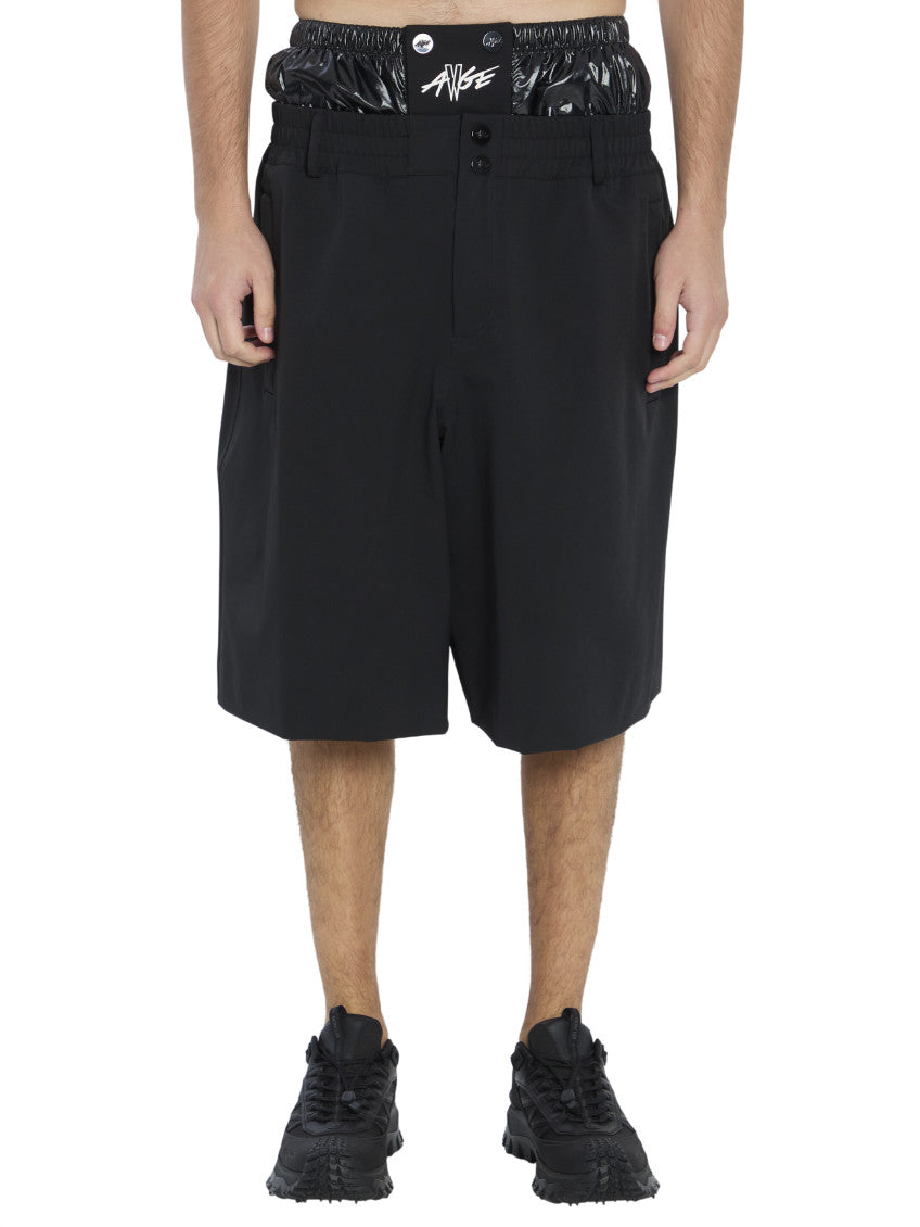 Black Loose Solid Shorts 1