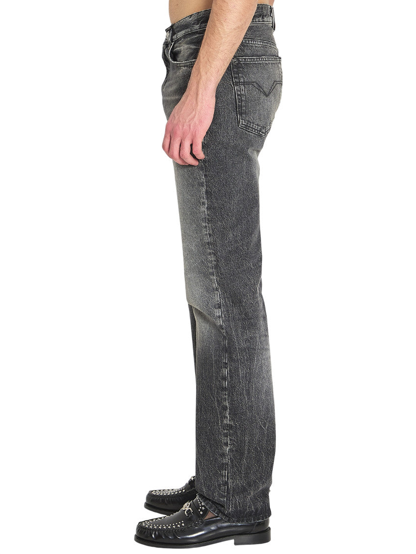 Grey Straight Mid Rise Jeans 2