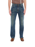 Blue Straight Mid Rise Jeans 1