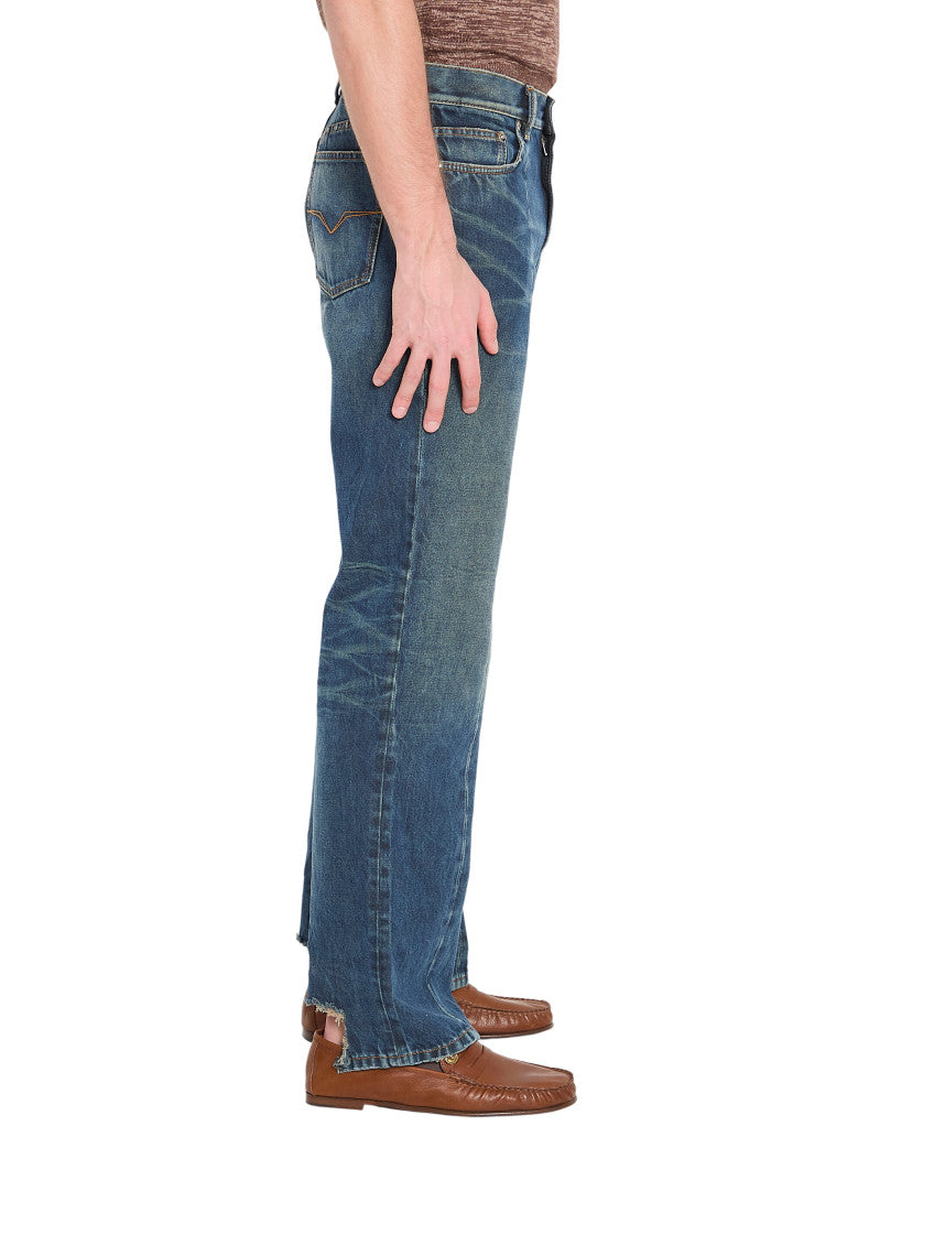 Blue Straight Mid Rise Jeans 2