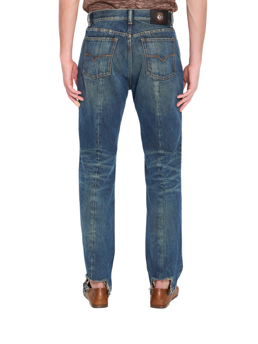 Blue Straight Mid Rise Jeans 3
