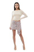 Light Pink Stripes Above Knee Skirt 1