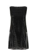 Black Boat Neck Mini Dress 1