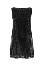 Black Boat Neck Mini Dress 1