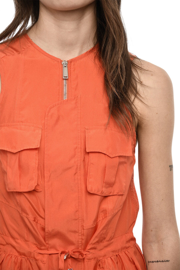 Orange Round Neck Mini Dress 3