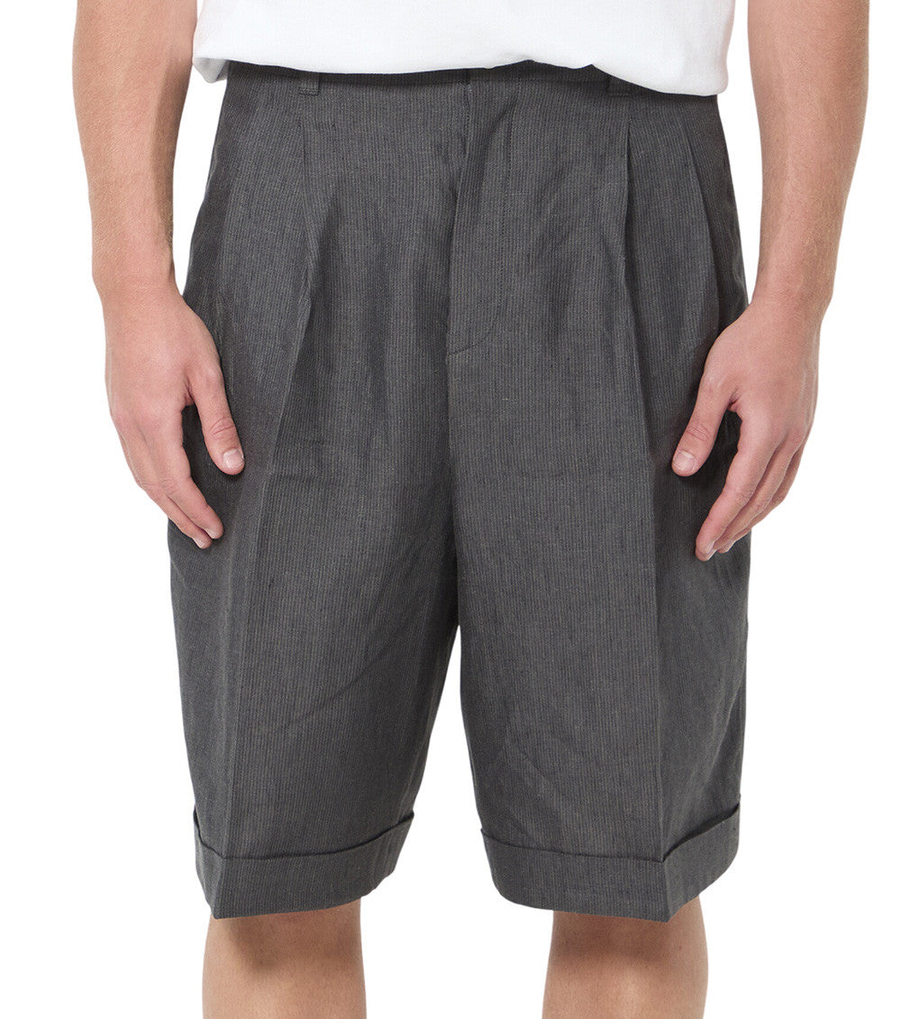 Grey Relaxed Solid Shorts 1