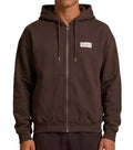 Brown Zip Up Logo Hoodie 1