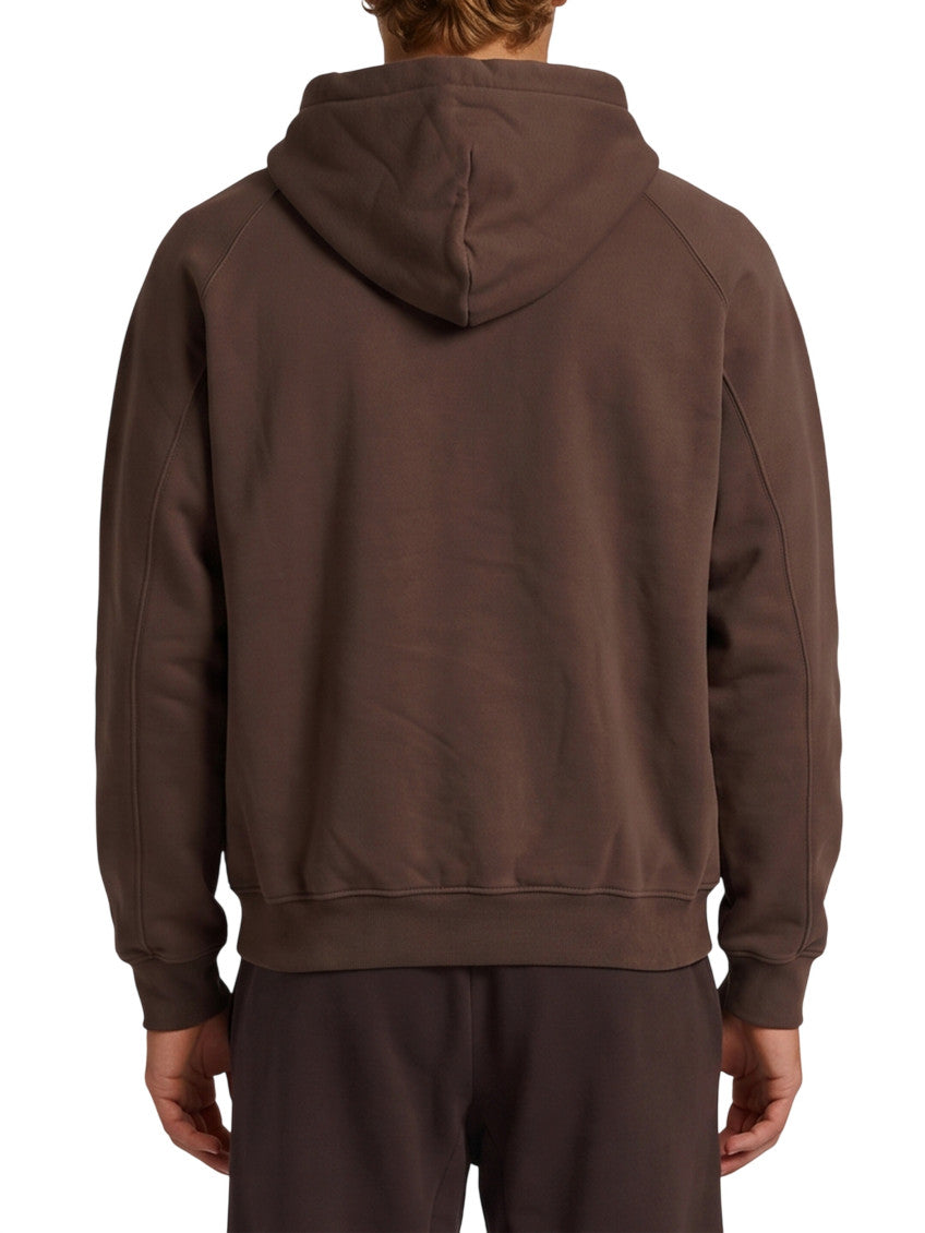 Brown Zip Up Logo Hoodie 3