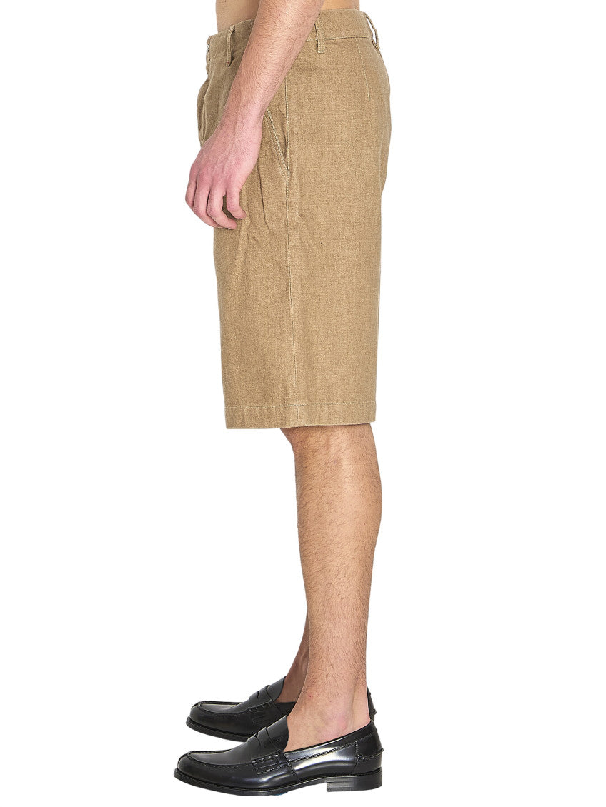 Beige Relaxed Solid Shorts 2
