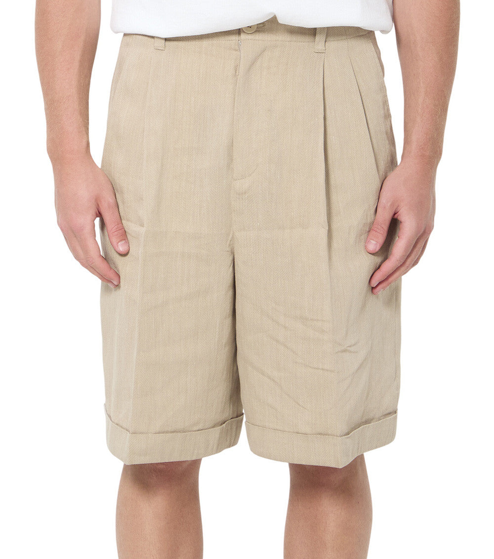 Light Beige Relaxed Shorts 1
