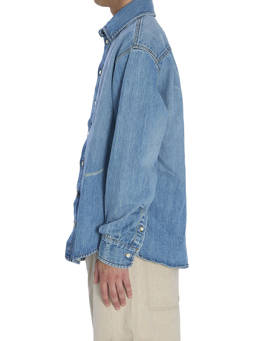 Blue Straight Denim Shirt 2