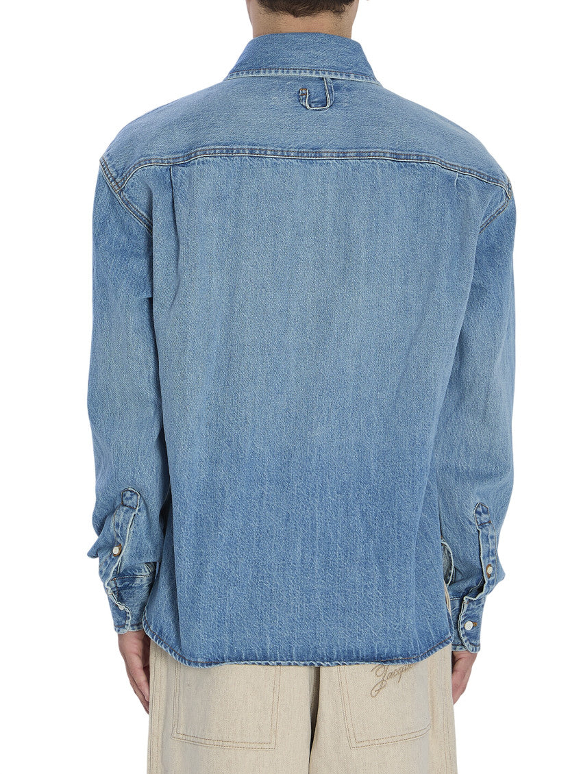 Blue Straight Denim Shirt 3