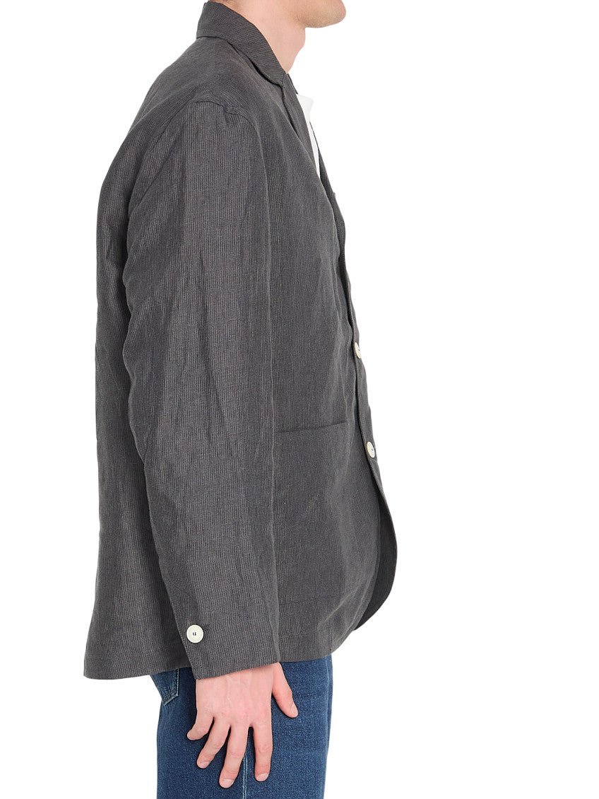 Grey  Notched Lapel Blazer 2