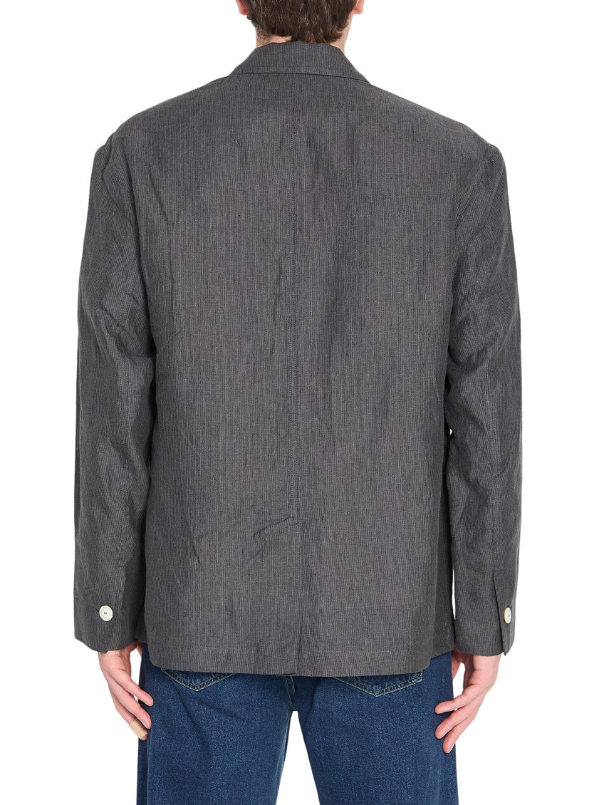 Grey  Notched Lapel Blazer 3