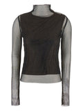 Black Textured Mock Collar Sweater 1