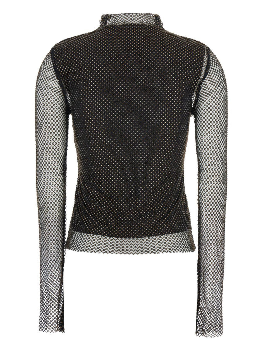 Black Textured Mock Collar Sweater 2