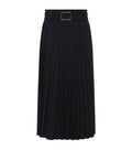 Black Pleated Calf Length Skirt 1