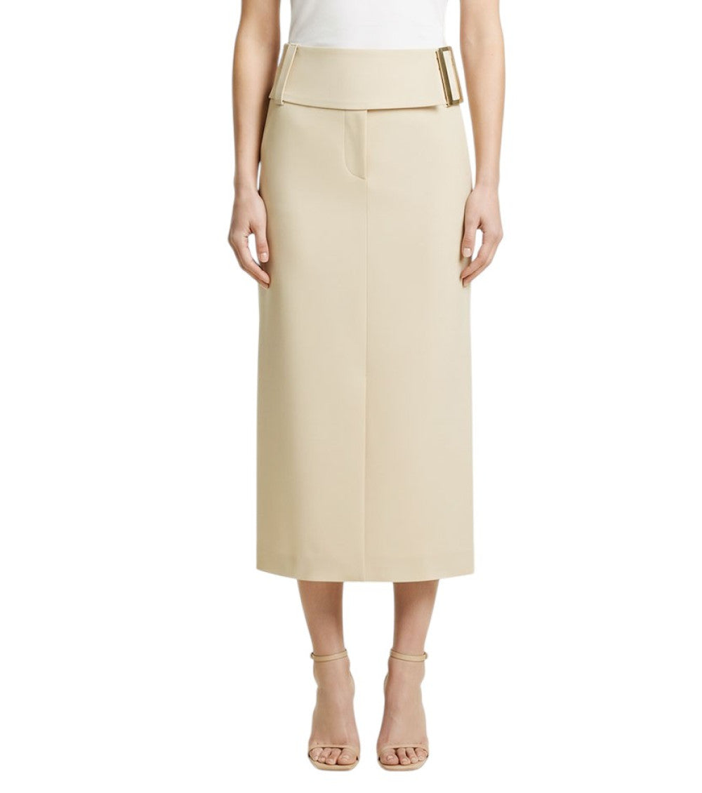 Off White Calf Length Skirt 1