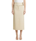 Off White Calf Length Skirt 1