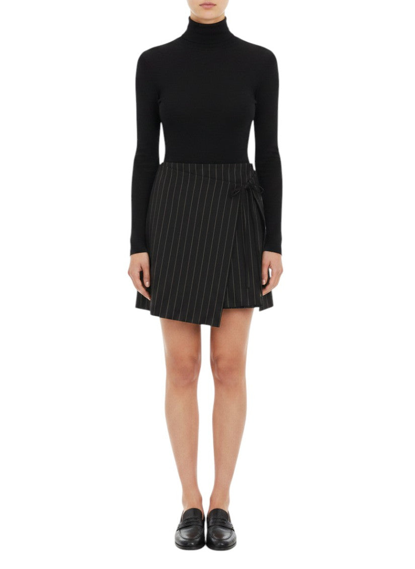 Black Stripes Above Knee Skirt 1