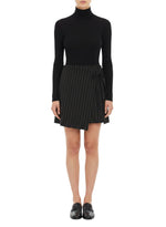 Black Stripes Above Knee Skirt 1